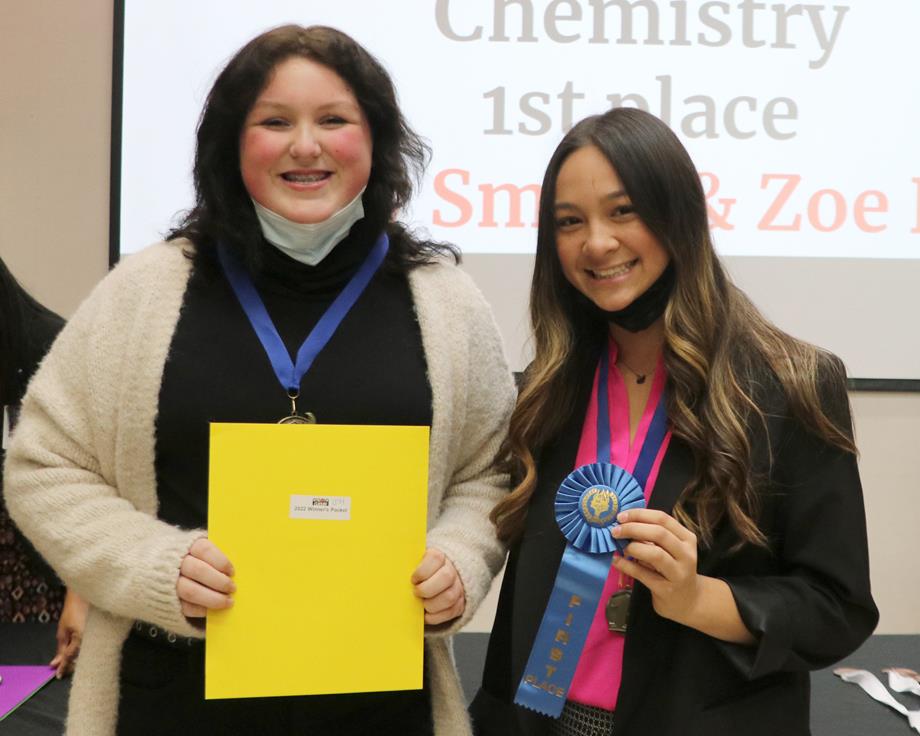 Kelly Smith and Zoe Deo, First Place, Chemistry